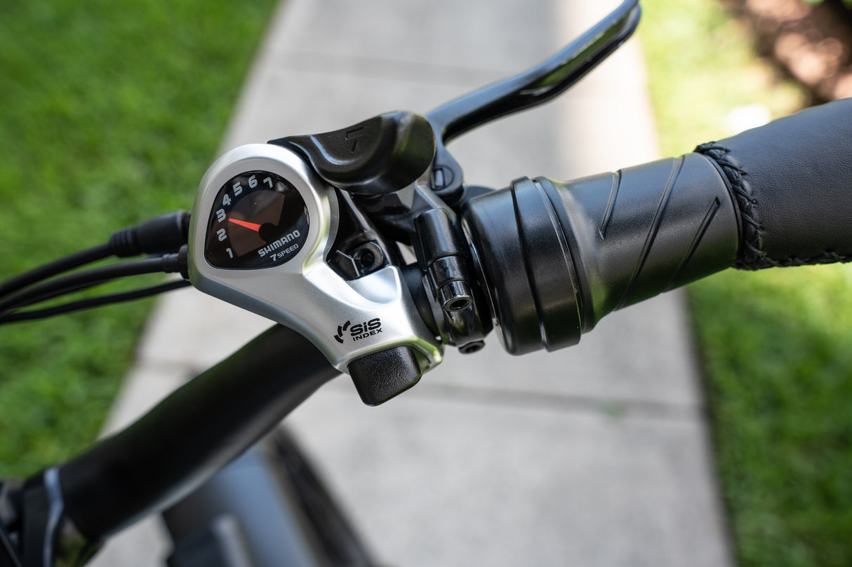 Shimano 7 speed shifter on IMREN electric bike for smooth gear changes