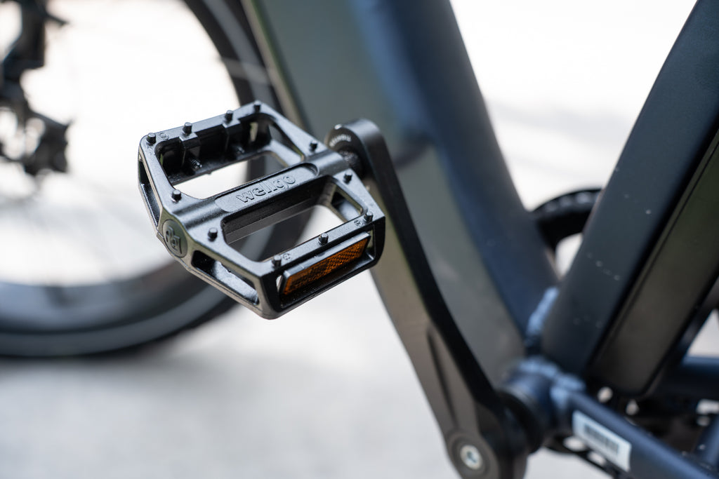 Anti slip pedals with reflectors on IMREN electric bike for safer riding
